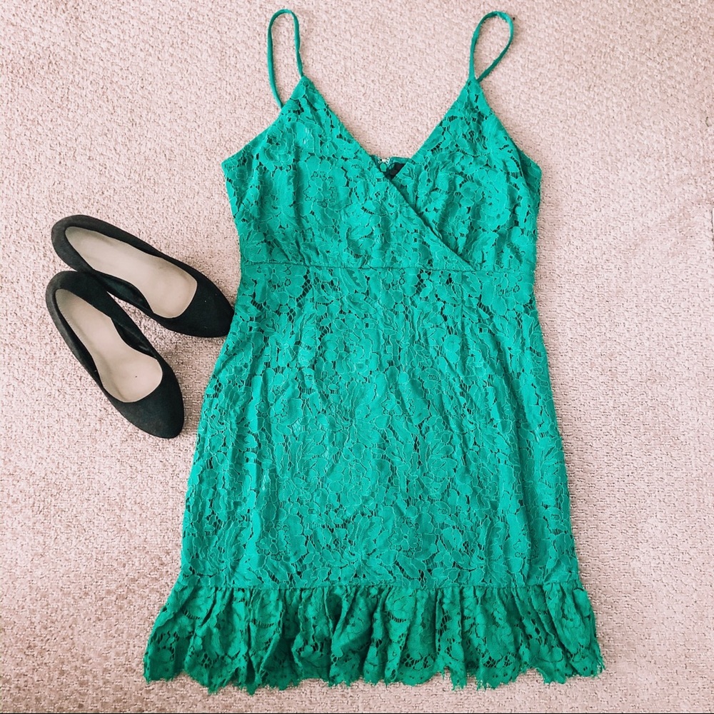 Green lace dress
